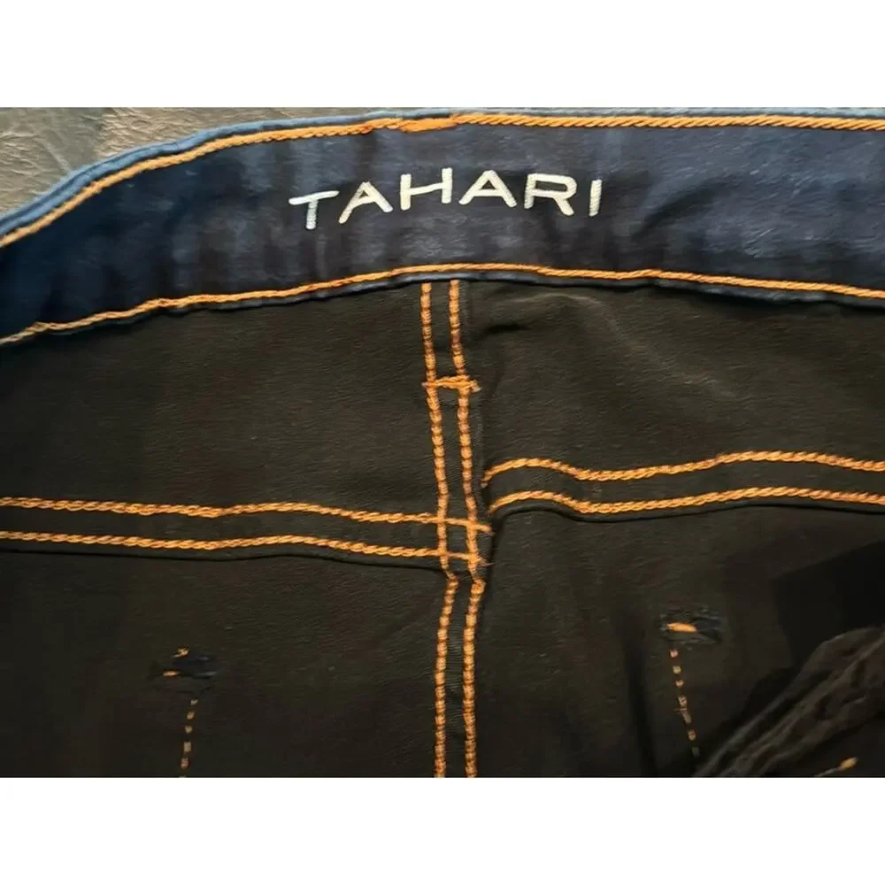 TAHARI Jeans Denim Dark Blue Wash‎ Skinny Stretch Comfort Classic Size 16W EUC